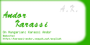 andor karassi business card